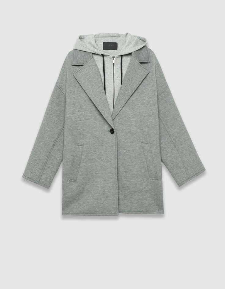 Women’s grey coat with detachable hood-8 Women’s grey coat with detachable hood-8
