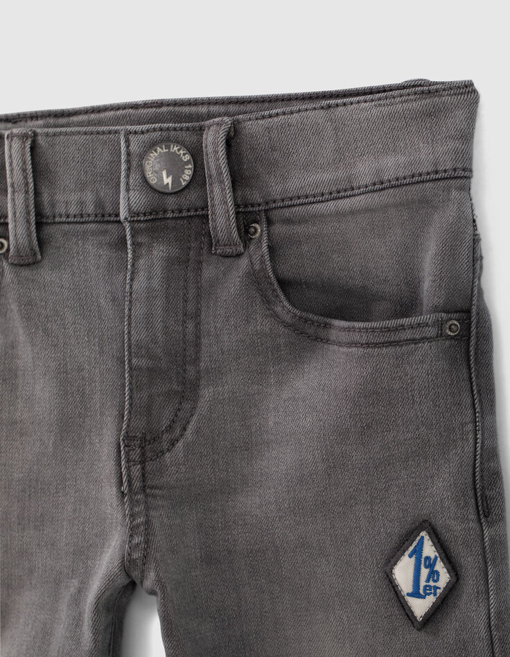 Jean skinny gris avec patchs gar&ccedil;on-4