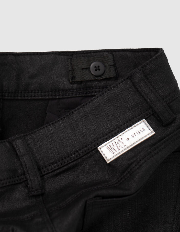 Zwarte gecoate skinny jeans meisjes-5