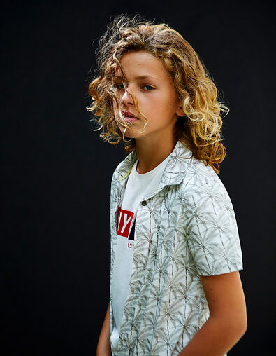 Chemise blanc cassé à imprimé palmiers garçon - IKKS