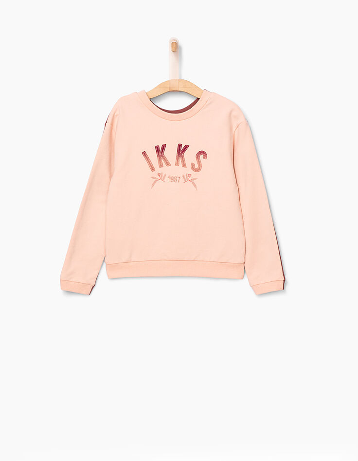 Sudadera reversible redwood y rosa pastel niña-2