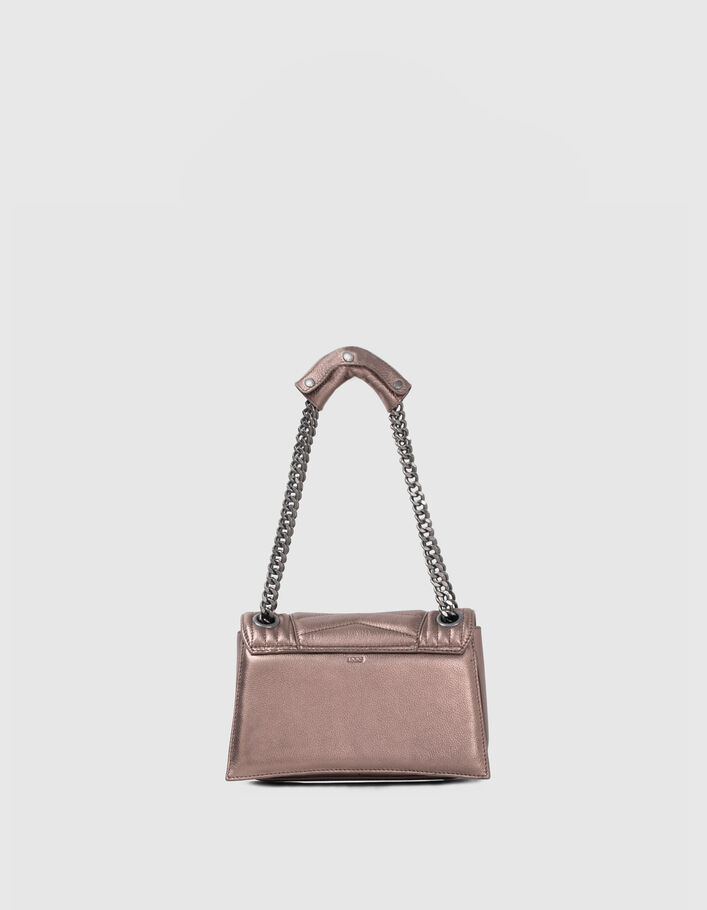 Tas THE 1 glitter metallic copper leer Maat M Dames-2