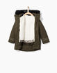Parka kaki et gilet bi-matière réversible fille-4