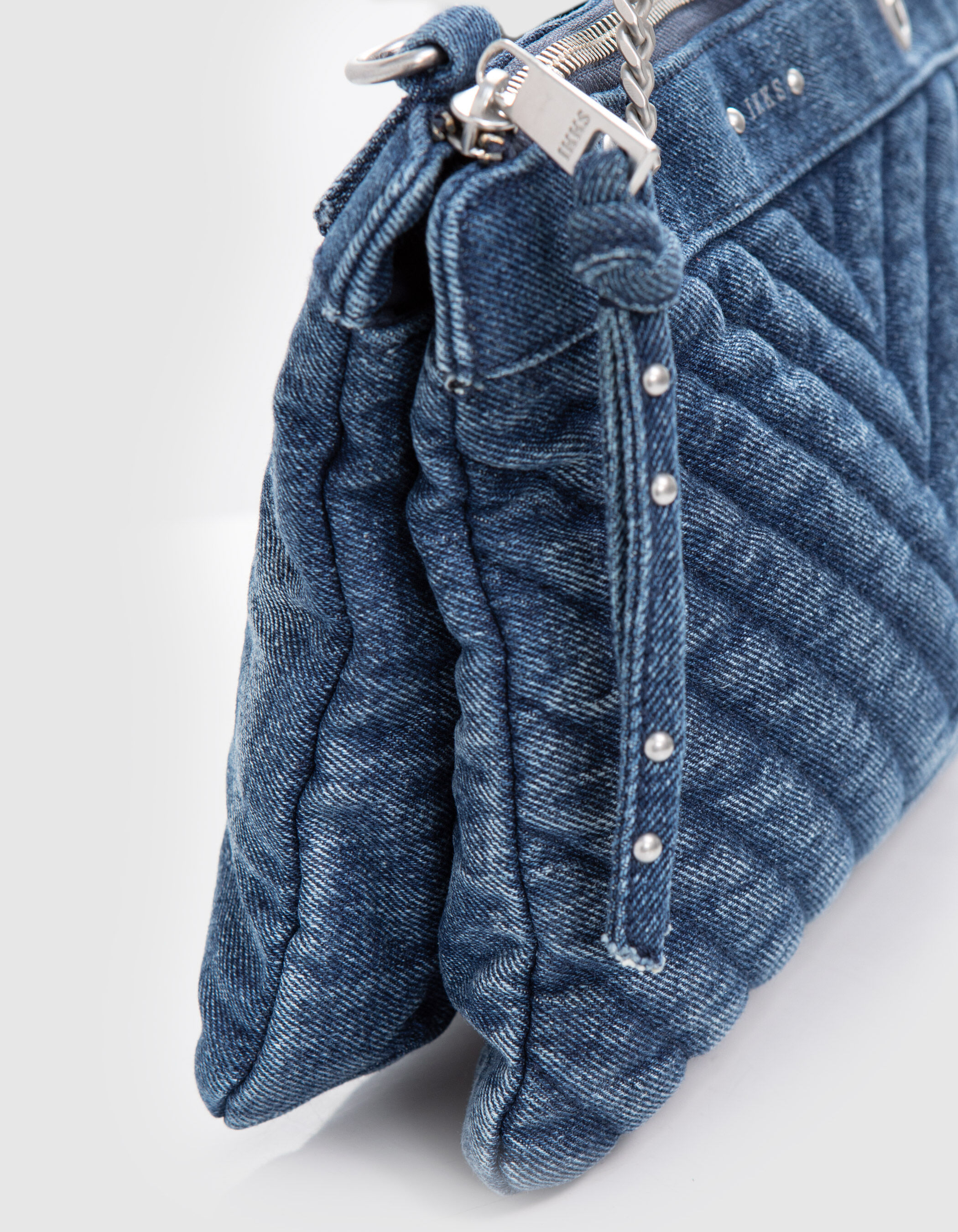 Women s blue denim 1440 Reporter clutch bag IKKS