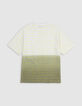 White T-shirt organic cotton deep dye message boy-6