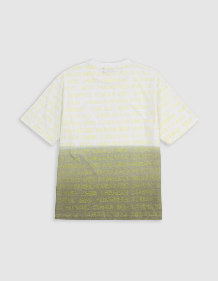White T-shirt organic cotton deep dye message boy-6