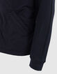 Men's navy mixed-fabric light padded jacket-7