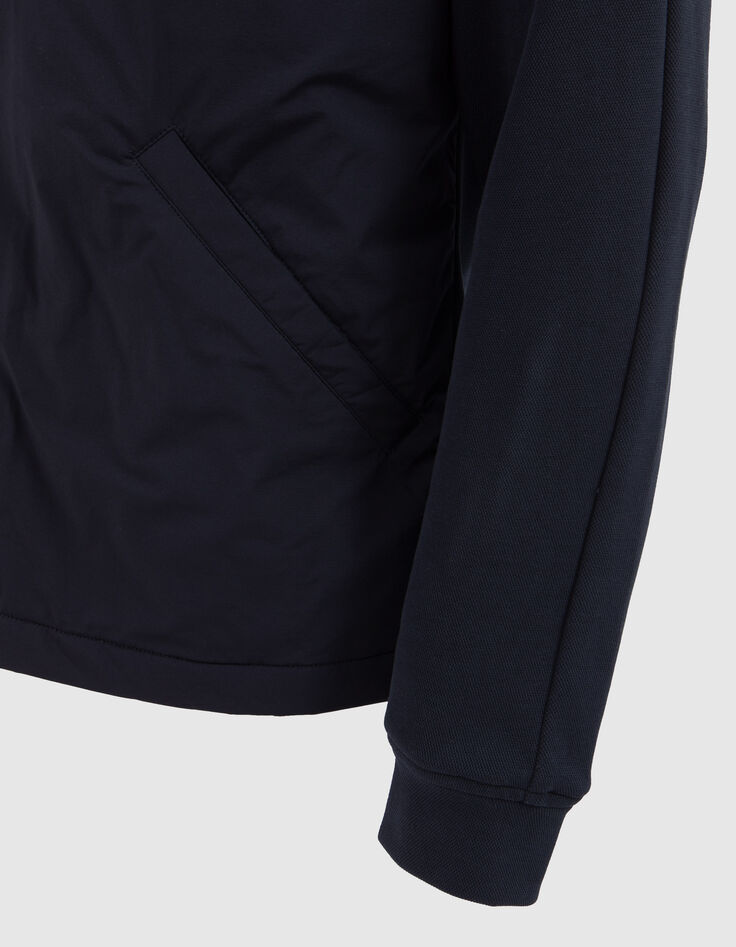 Men's navy mixed-fabric light padded jacket-7
