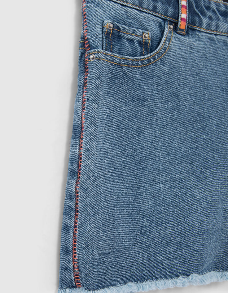 Shorts vaqueros azul waterless hilos bordados ni&ntilde;a-6