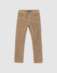 Boys&rsquo; mocha corduroy SLIM trousers-1