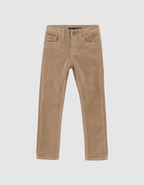 Pantalon SLIM moka en velours milleraies garçon