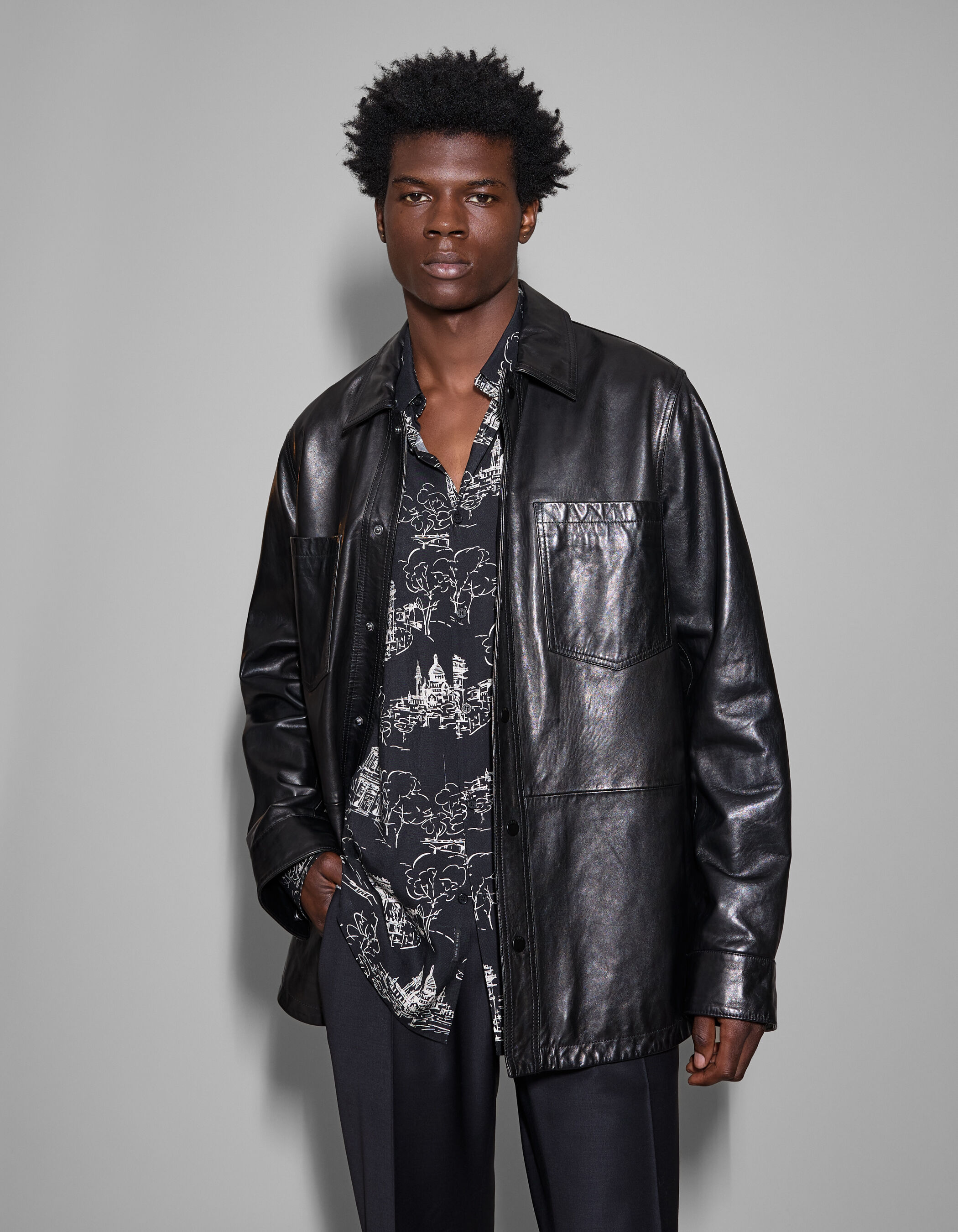 Pure black leather jacket new arrivals