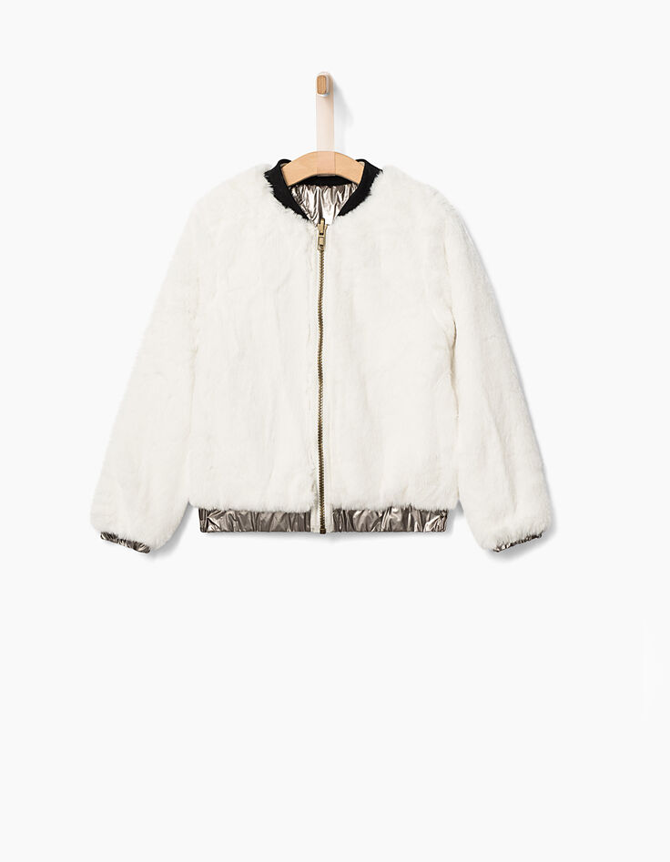 Parka kaki et gilet bi-matière réversible fille-5 Parka kaki et gilet bi-matière réversible fille-5