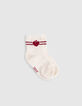 Socken in Marineblau, Silver und Cremeweiß für Babymädchen-5