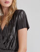 Women’s silver pleated long dress-4