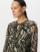 Lange zwarte jurk zebraprint Dames-4