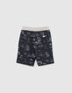 Navy sweatbermuda toile de Jouy-print jongens -3