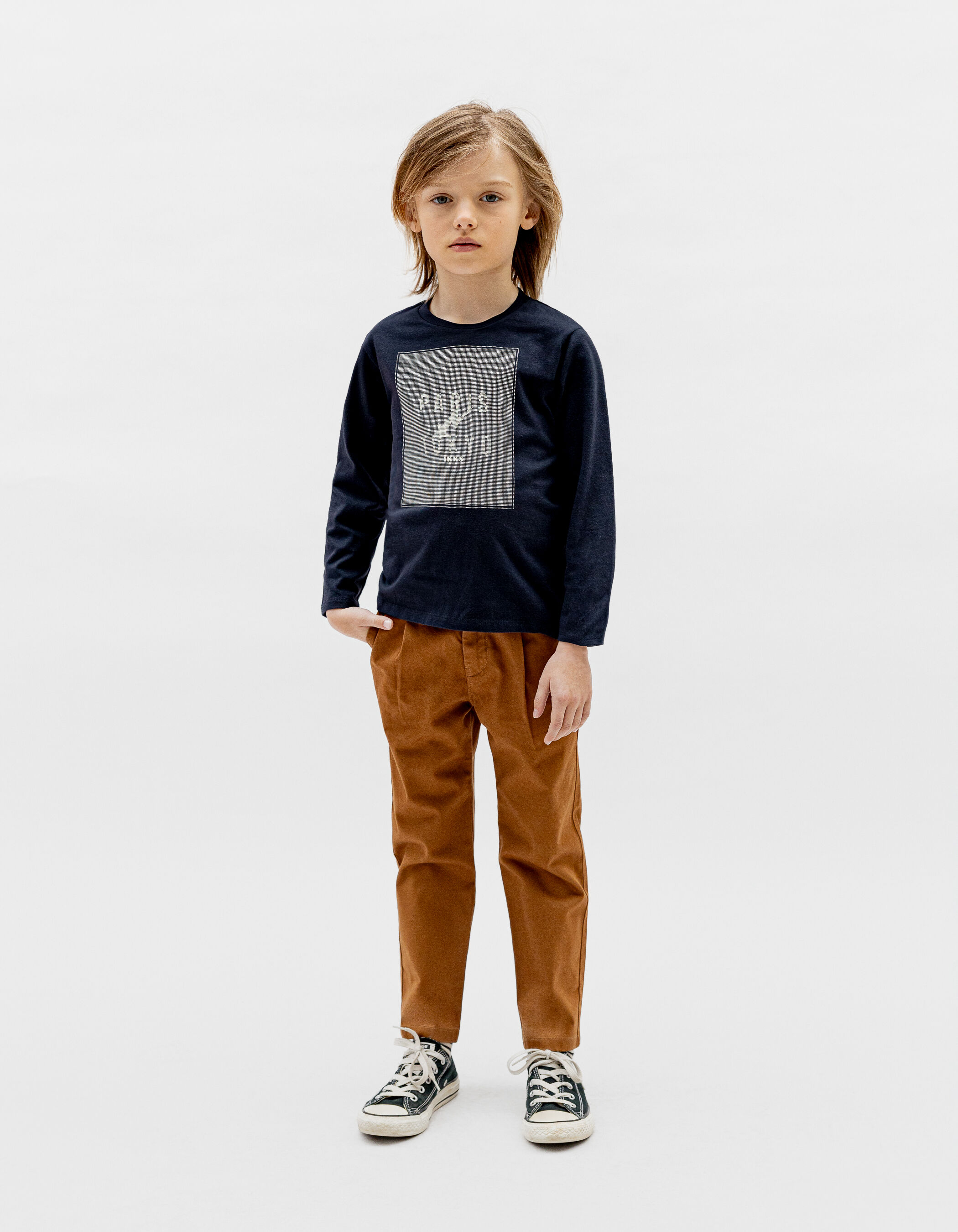 Pantalones camel CHINO para chicos IKKS