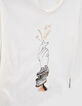 Girls&rsquo; ecru T-shirt +hand image & embroidered bracelets-6