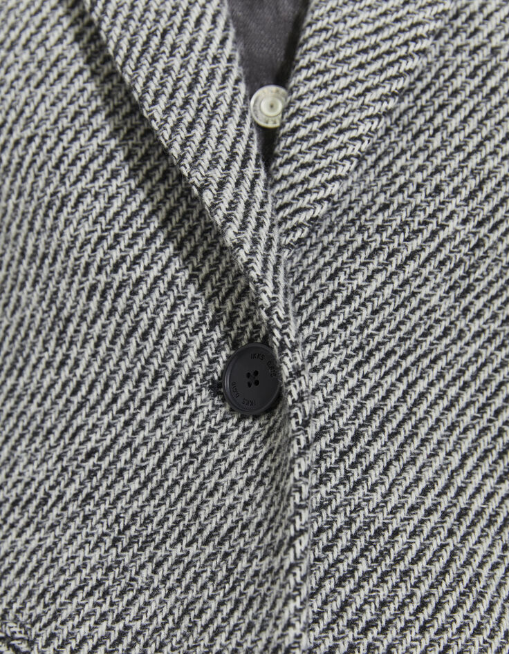 Women’s grey wool blend coat with grey denim facing-4