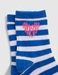 Calcetines rosa, blanco y azul bebé niña-3