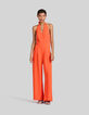 Women’s orange backless jumpsuit-1