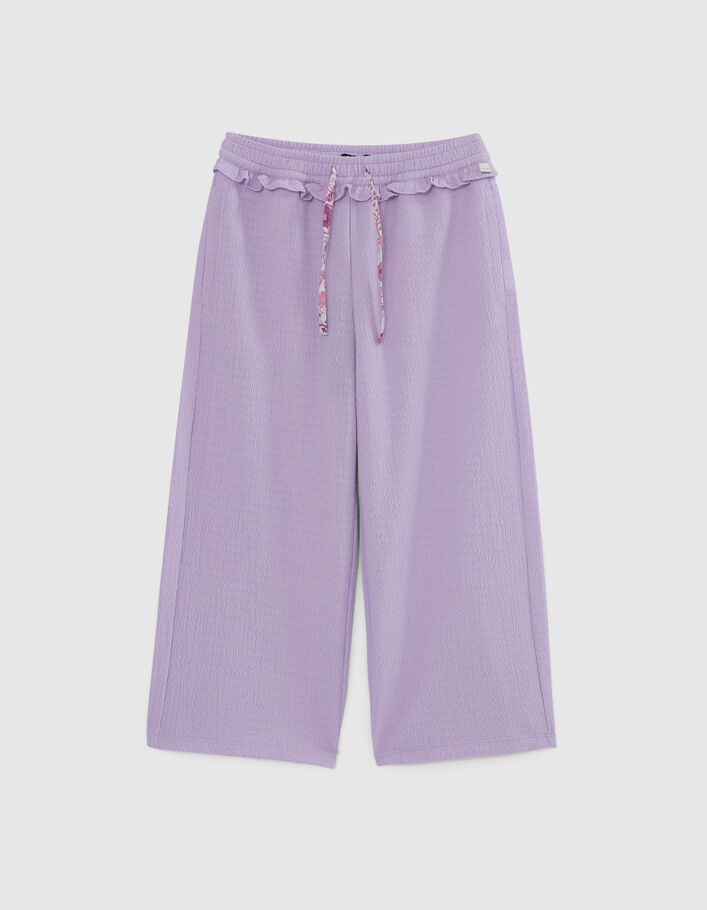 Pantalón ancho lila fluido tejido relieve niña - IKKS