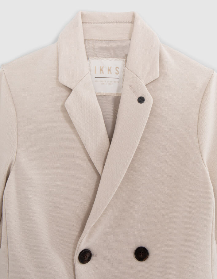 Boys' beige double-breasted suit jacket - IKKS