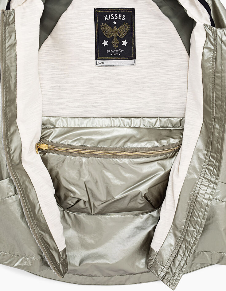 Bronzefarbener Mädchenwindbreaker mit Perlmuttfinish-7