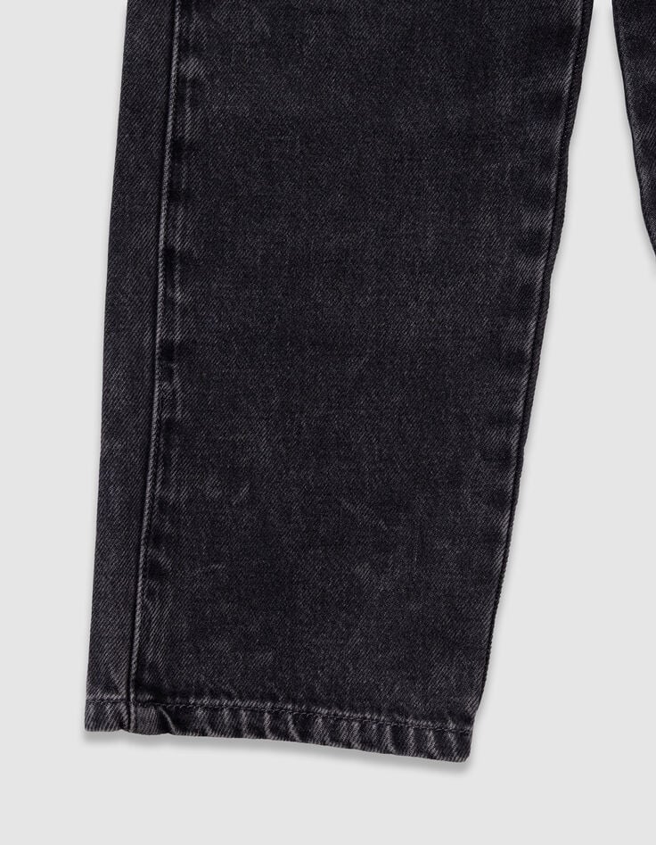 Vaqueros holgados grises con rayas laterales para ni&ntilde;os-4