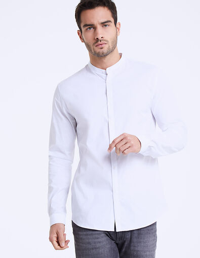 Chemise slim blanche à col Mao homme - IKKS