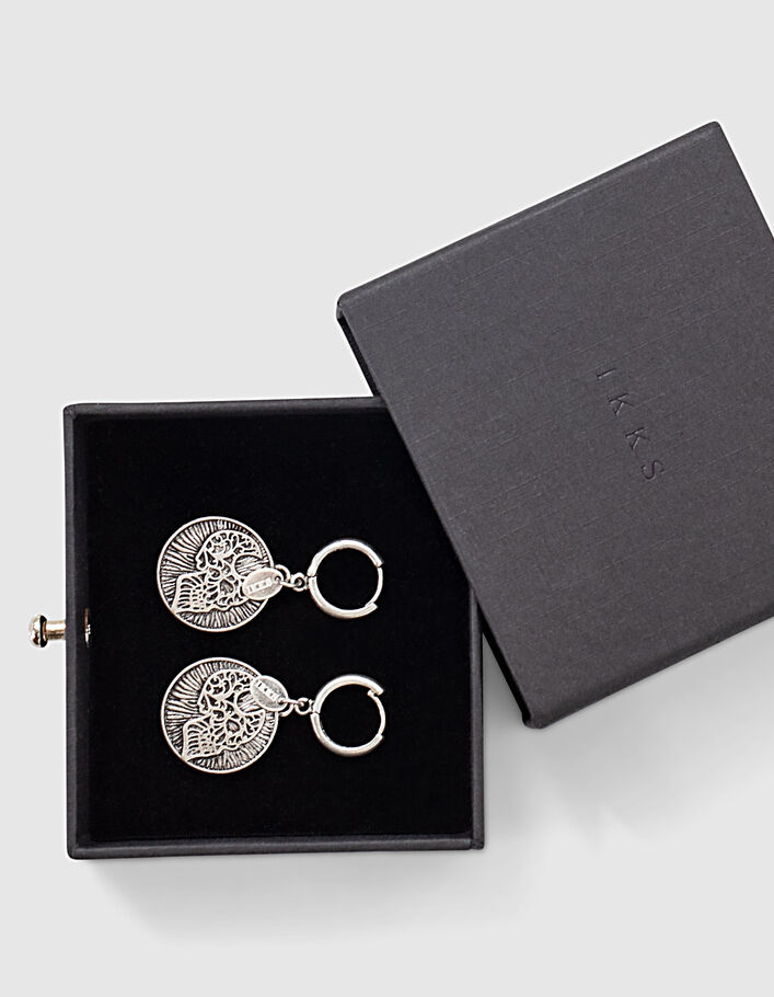 Women’s hoop earrings with skeleton medallion - IKKS