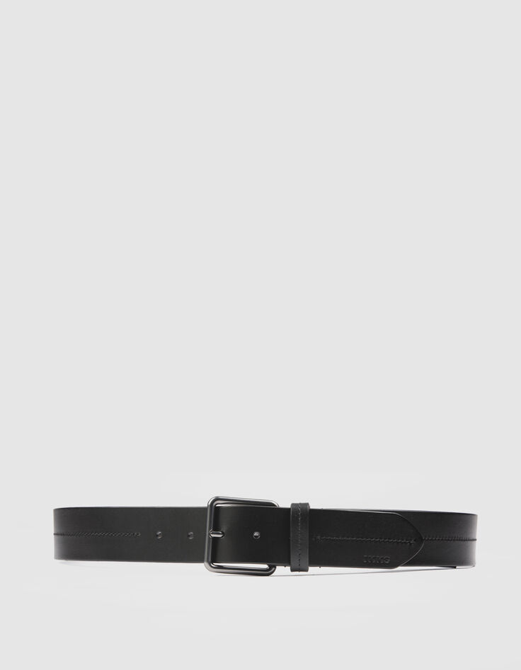 Ceinture noire cuir Homme-2