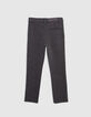 Pantalon CHINO gris maille Ottoman garçon-3 Pantalon CHINO gris maille Ottoman garçon-3