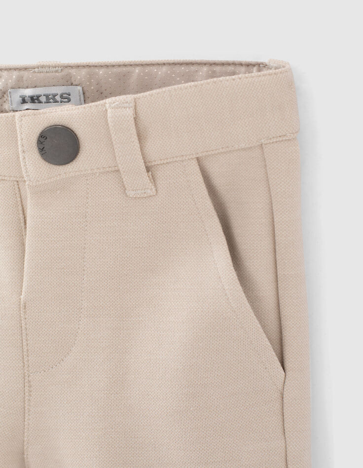 Bermuda chino beige faux-uni bébé garçon-3