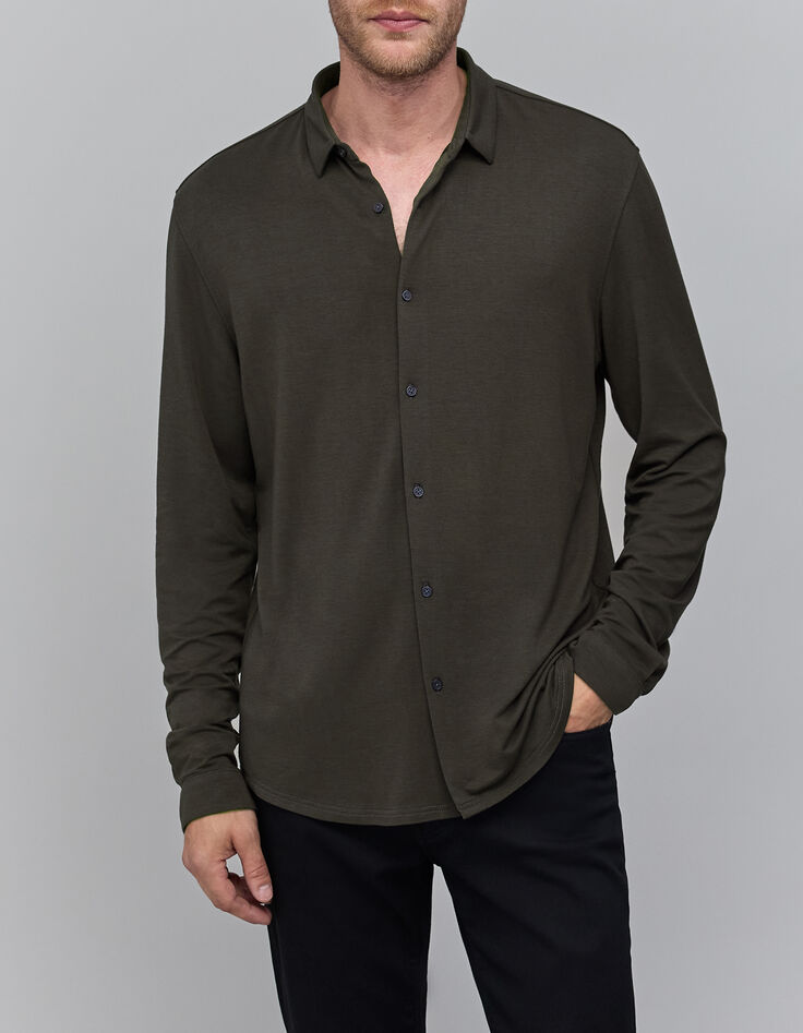 Chemise REGULAR dark green maille ULTRA MOBILITY Homme-1