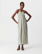 Robe longue verte LENZING™ ECOVERO™ ethnique Femme-2