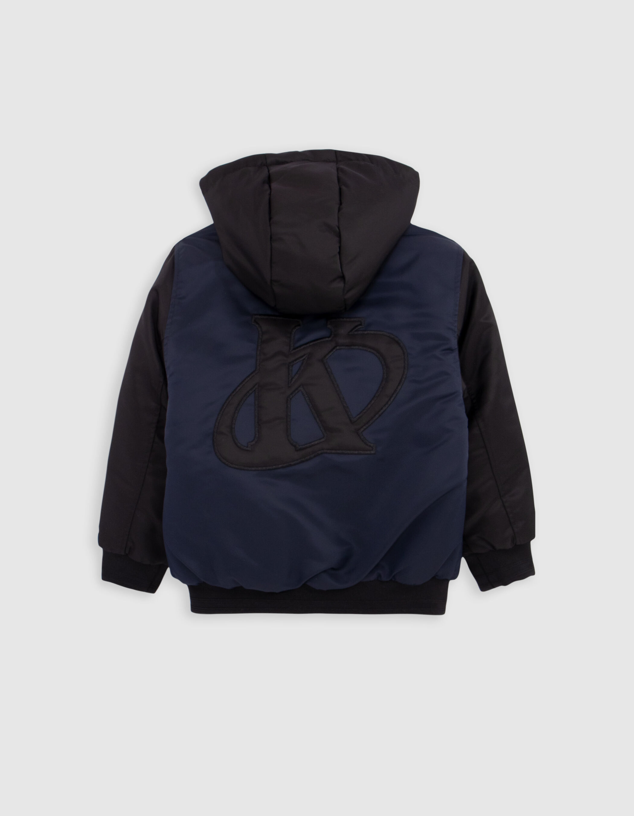 Blouson marine capuche et manches noires garcon IKKS