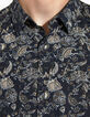 Chemise SLIM noire imprimé floral Rock Homme-4