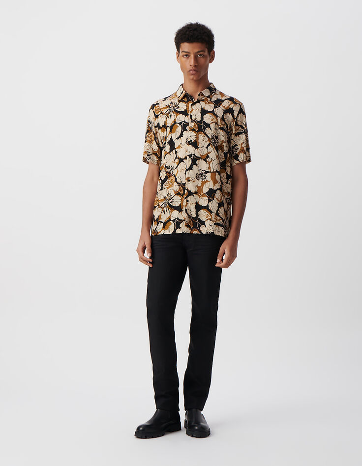 Men’s saffron REGULAR shirt with XL flower print-1