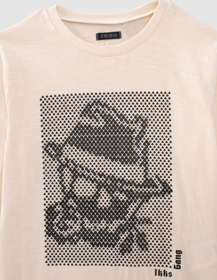 Jungen-T-Shirt creme, Biobaumwolle Gangsteroptikmotiv-3