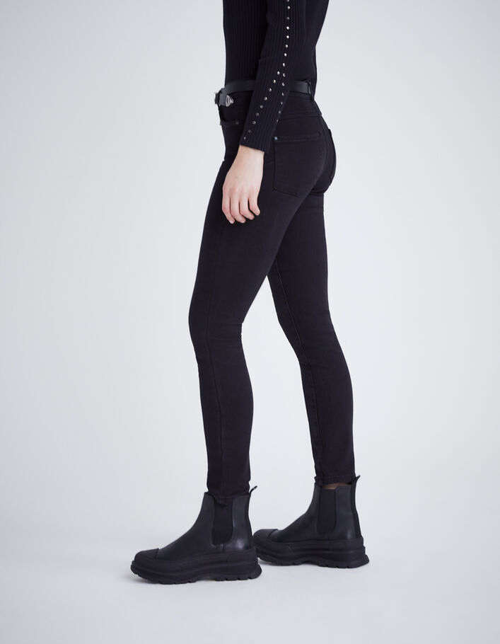 Women' black Cosy Fleece Sculpt up 7/8 slim jeans