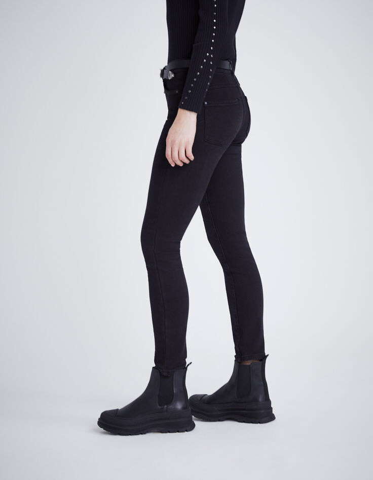 Schwarze Sculpt-up-Damenjeans aus Cosy Fleece-5