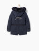 Parka 2 en 1 marine à doudoune étoiles fille-4