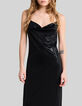 Women’s black lamé strappy midi dress-2