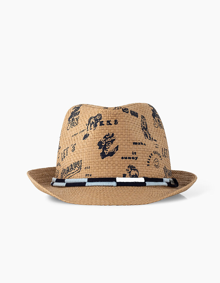 Chapeau jaune clair imprimé garçon -2