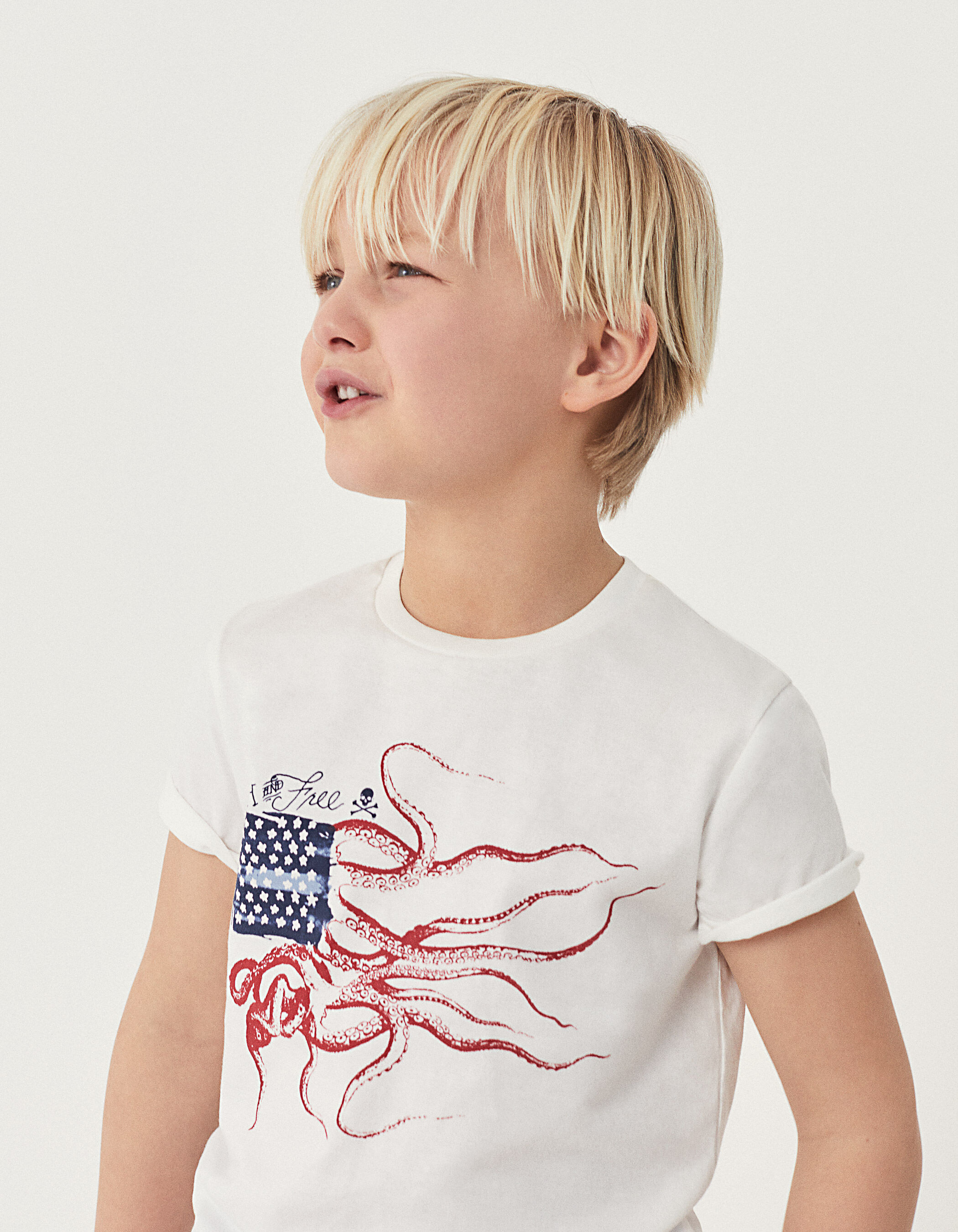 Boys off white octopus T shirt