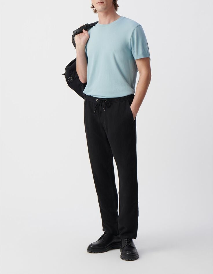 Schwarze Herren-JOGGER aus Lyocell&reg; und Leinen-1