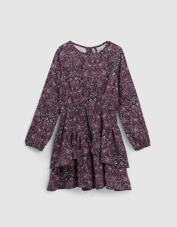 Roze jurk LENZING™ ECOVERO™ paisleyprint meisjes-1