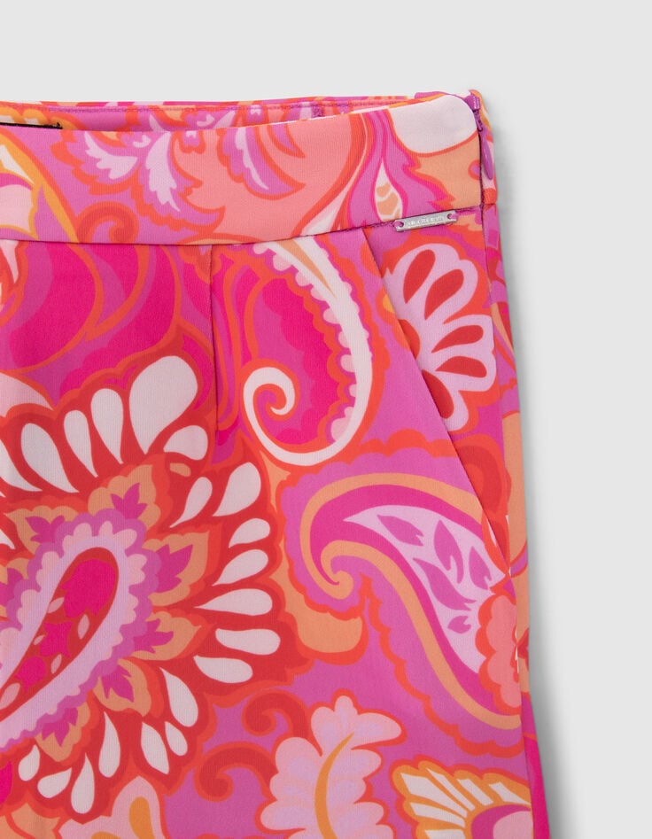 Short rose taille haute imprim&eacute; psych&eacute;d&eacute;lique fille-3